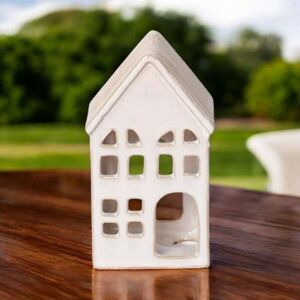 House Tealight Holder - Ceramic - L7 x W6 x H12 cm - Cream House Tealight Holder - Ceramic - L7 x W6 x H12 cm - Cream