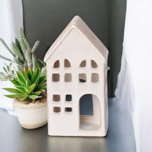 House Tealight Holder - Ceramic - L9 x W6 x H17 cm - Cream House Tealight Holder - Ceramic - L9 x W6 x H17 cm - Cream