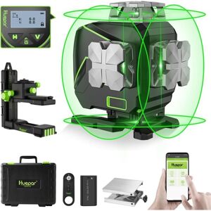 Huepar - 16 Lines Self-Leveling Laser Level 4 x 360°Cross Line Laser with lcd Screen, 4D Bluetooth Green Beam Tiling Floor Laser Tool Huepar - 16 Lines Self-Leveling Laser Level 4 x 360°Cross Line Laser with lcd Screen, 4D Bluetooth Green Beam Tiling Floor Laser Tool