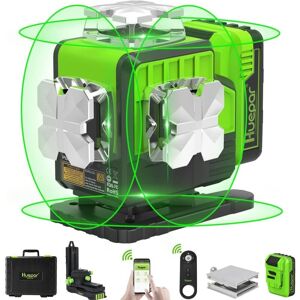 Huepar - Livella Laser Autolivellante 360, Laser a Croce Verde 4 x 360 con Bluetooth, Strumento Laser per Piastrelle Orizzontale/Verticale 4D a 16 Huepar - Livella Laser Autolivellante 360, Laser a Croce Verde 4 x 360 con Bluetooth, Strumento Laser per Piastrelle Orizzontale/Verticale 4D a 16