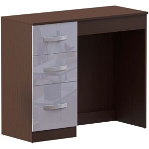 Home Discount - Hulio Dressing Table 3 Drawer High Gloss Makeup Vanity Storage Desk, Walnut-&-White Home Discount - Hulio Dressing Table 3 Drawer High Gloss Makeup Vanity Storage Desk, Walnut-&-White