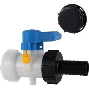 HEGUYEY Ibc Adapter, 60mm to 60mm Valve for 1000l Tank, with 60mm to 1.25 (32mm) ibc Tank Adapter, 1000 Liter Tank Connection, for Rainwater Tank, Container HEGUYEY Ibc Adapter, 60mm to 60mm Valve for 1000l Tank, with 60mm to 1.25 (32mm) ibc Tank Adapter, 1000 Liter Tank Connection, for Rainwater Tank, Container