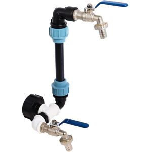 Aiperq - ibc gooseneck with S60x6 connection, 3/4' tap, ibc connection set for 1000 litre rainwater collection tank per piece Aiperq - ibc gooseneck with S60x6 connection, 3/4' tap, ibc connection set for 1000 litre rainwater collection tank per piece