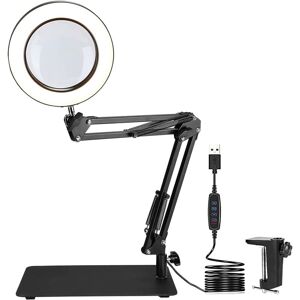 IKODM 72LED Desk Magnifying Glass Lamp, 5X Magnifying Glass with Daylight Light 1500 Lumens 3 Color Modes Adjustable Swivel Arm Magnifier for Crafts, IKODM 72LED Desk Magnifying Glass Lamp, 5X Magnifying Glass with Daylight Light 1500 Lumens 3 Color Modes Adjustable Swivel Arm Magnifier for Crafts,