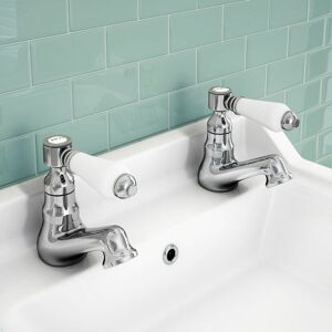 Nes Home - Imperior Traditional Bathroom Hot & Cold Twin Basin Taps Nes Home - Imperior Traditional Bathroom Hot & Cold Twin Basin Taps