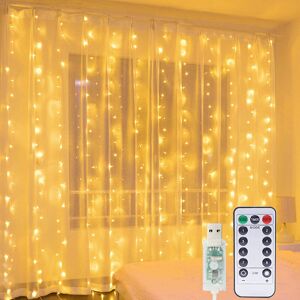AIDUCHO Curtain lights, decorative window string lights, 3m x 2m, USB, 200 LEDs, 8 operating modes and water resistance – for outdoor, indoor, Christmas, AIDUCHO Curtain lights, decorative window string lights, 3m x 2m, USB, 200 LEDs, 8 operating modes and water resistance – for outdoor, indoor, Christmas,
