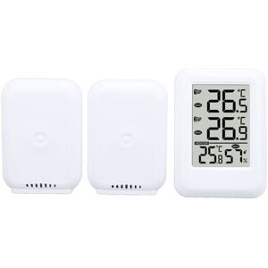 Groofoo - Indoor Outdoor Thermometer Time Display Alarm Calendar Function Digital Wireless Thermometer for Home Factory Office Groofoo - Indoor Outdoor Thermometer Time Display Alarm Calendar Function Digital Wireless Thermometer for Home Factory Office