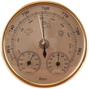 Heguyey - Indoor Wall Thermometer Barometer Thermometer Hygrometer Wall Thermometer Deco Hanging Weather Station Gold Heguyey - Indoor Wall Thermometer Barometer Thermometer Hygrometer Wall Thermometer Deco Hanging Weather Station Gold