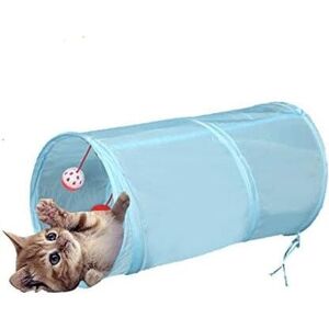 Ikodm - Interactive, Foldable, Lightweight 5-Tunnel Crinkle Fabric Maze with Pom Pom and Bells for Cats, Small Rabbits, Kittens, Puppies, Ferrets or Ikodm - Interactive, Foldable, Lightweight 5-Tunnel Crinkle Fabric Maze with Pom Pom and Bells for Cats, Small Rabbits, Kittens, Puppies, Ferrets or