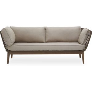 Premier Housewares - Interiors by Premier Three Seat Sofa, Rattan Outdoor Sofa, Long Lasting Rattan Lounge Sofa for Living Room with Grey Cushioning Premier Housewares - Interiors by Premier Three Seat Sofa, Rattan Outdoor Sofa, Long Lasting Rattan Lounge Sofa for Living Room with Grey Cushioning