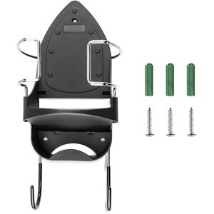 TLILY Iron Board Hanger Wall Mount Electric Holder and Ironing Storage Organizer Shelf with Removable Hooks - Black TLILY Iron Board Hanger Wall Mount Electric Holder and Ironing Storage Organizer Shelf with Removable Hooks - Black