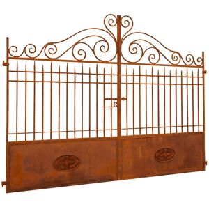 BISCOTTINI Outdoor iron gate 320x245x8 cm Wrought iron entrance gate with antique finish Unique piece Large outdoor garden gate BISCOTTINI Outdoor iron gate 320x245x8 cm Wrought iron entrance gate with antique finish Unique piece Large outdoor garden gate