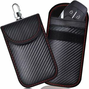 Mumu - Jalleria Anti-RFID Car Key Case, Faraday Bag Signal Blocking 2-Pack, Anti-RFID Car Key Case Carbon Fiber Anti-RFID Protective Case Mumu - Jalleria Anti-RFID Car Key Case, Faraday Bag Signal Blocking 2-Pack, Anti-RFID Car Key Case Carbon Fiber Anti-RFID Protective Case