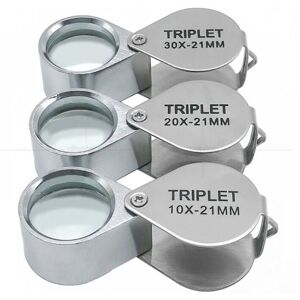 Cyslmuk - Jeweler's Loupe - 10x/20x/30x Handheld Magnifier - Jeweler's Loupe - with Case - for Science, Reading Books, Newspapers, Insects, Hobby Cyslmuk - Jeweler's Loupe - 10x/20x/30x Handheld Magnifier - Jeweler's Loupe - with Case - for Science, Reading Books, Newspapers, Insects, Hobby