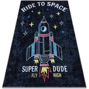 Rugsx - junior 52069.801 washing carpet Space, rocket for children anti-slip - black multicolour 140x190 cm Rugsx - junior 52069.801 washing carpet Space, rocket for children anti-slip - black multicolour 140x190 cm