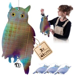 KADAX 3-piece set of reflective owls for effective bird control, scarecrows to deter birds on balconies and in gardens, plastic bird deterrents KADAX 3-piece set of reflective owls for effective bird control, scarecrows to deter birds on balconies and in gardens, plastic bird deterrents