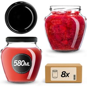 KADAX 580ml preserving jars with screw-on lids (82mm diameter), screw-top jars with lids, canning jars, preserving jars for preserving honey, fruit KADAX 580ml preserving jars with screw-on lids (82mm diameter), screw-top jars with lids, canning jars, preserving jars for preserving honey, fruit