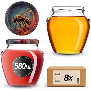 KADAX 580ml preserving jars with screw-on lids (82mm diameter), screw-top jars with lids, canning jars, preserving jars for preserving honey, fruit KADAX 580ml preserving jars with screw-on lids (82mm diameter), screw-top jars with lids, canning jars, preserving jars for preserving honey, fruit