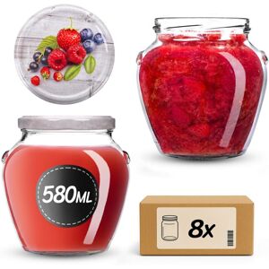 KADAX 580ml preserving jars with screw-on lids (82mm diameter), screw-top jars with lids, canning jars, preserving jars for preserving honey, fruit KADAX 580ml preserving jars with screw-on lids (82mm diameter), screw-top jars with lids, canning jars, preserving jars for preserving honey, fruit