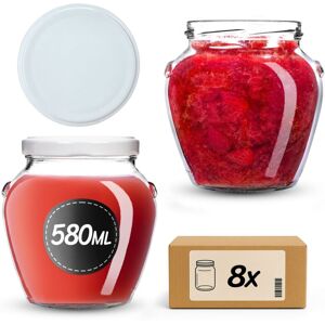 KADAX 580ml preserving jars with screw-on lids (82mm diameter), screw-top jars with lids, canning jars, preserving jars for preserving honey, fruit KADAX 580ml preserving jars with screw-on lids (82mm diameter), screw-top jars with lids, canning jars, preserving jars for preserving honey, fruit