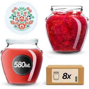 KADAX 580ml preserving jars with screw-on lids (82mm diameter), screw-top jars with lids, canning jars, preserving jars for preserving honey, fruit KADAX 580ml preserving jars with screw-on lids (82mm diameter), screw-top jars with lids, canning jars, preserving jars for preserving honey, fruit