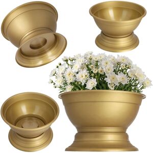 KADAX flower bowl with stand, planter made of plastic, 29 cm, gold KADAX flower bowl with stand, planter made of plastic, 29 cm, gold