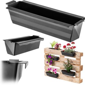 KADAX Flower Box for Euro Pallets, Black, 12 Pieces, Planter Box for Pallets, Weatherproof Flower Boxes for Euro Pallets, Planters for Pallets KADAX Flower Box for Euro Pallets, Black, 12 Pieces, Planter Box for Pallets, Weatherproof Flower Boxes for Euro Pallets, Planters for Pallets