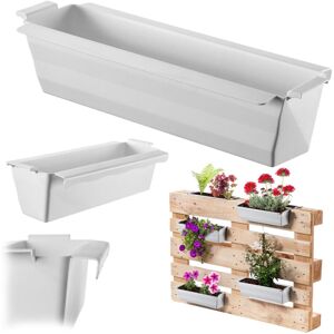 KADAX flower box for Euro pallets, white, 10 pieces, planter for pallets, weatherproof flower boxes for Euro pallets, planters for pallets KADAX flower box for Euro pallets, white, 10 pieces, planter for pallets, weatherproof flower boxes for Euro pallets, planters for pallets