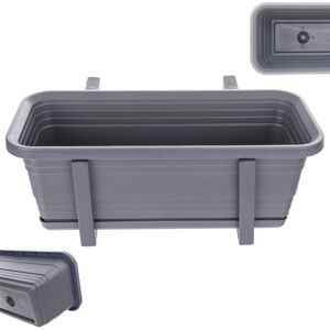 KADAX flower box with saucer set, with or without flower box brackets, balcony pot made of synthetic material KADAX flower box with saucer set, with or without flower box brackets, balcony pot made of synthetic material