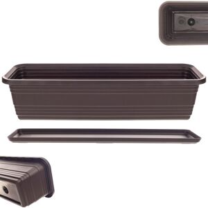 KADAX flower box with saucer set, with or without flower box brackets, balcony pot made of synthetic material KADAX flower box with saucer set, with or without flower box brackets, balcony pot made of synthetic material