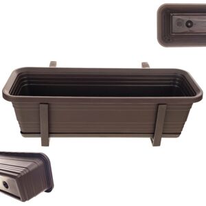 KADAX flower box with saucer set, with or without flower box brackets, balcony pot made of synthetic material KADAX flower box with saucer set, with or without flower box brackets, balcony pot made of synthetic material