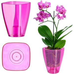 KADAX flower pot, orchid pot, pot for orchids, square, 9 cm, pink KADAX flower pot, orchid pot, pot for orchids, square, 9 cm, pink