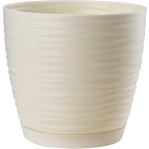 KADAX flower pot with saucer, made of plastic, round, 13 cm, cream KADAX flower pot with saucer, made of plastic, round, 13 cm, cream