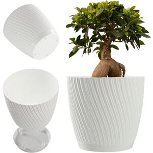 KADAX flower pot with saucer, plant pot, made of plastic, 13 cm, white KADAX flower pot with saucer, plant pot, made of plastic, 13 cm, white