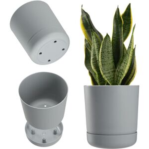 KADAX flower pot with saucer, plastic plant pot, 17 cm, grey KADAX flower pot with saucer, plastic plant pot, 17 cm, grey