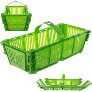 KADAX Harvest Basket, Plastic, 40 x 18 x 11.5 cm, Foldable, with Carrying Handle, for Fruit Picking, Rectangular KADAX Harvest Basket, Plastic, 40 x 18 x 11.5 cm, Foldable, with Carrying Handle, for Fruit Picking, Rectangular