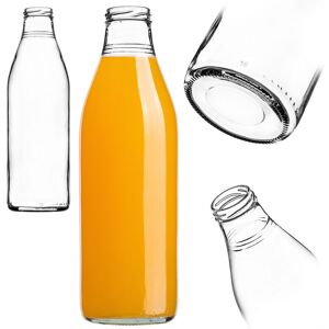 KADAX Juice Bottles 1L, 3 Pieces, Red, Glass Bottles with Screw Cap 43mm Diameter, Empty Bottles for Canning, Preserving Bottles for Filling with KADAX Juice Bottles 1L, 3 Pieces, Red, Glass Bottles with Screw Cap 43mm Diameter, Empty Bottles for Canning, Preserving Bottles for Filling with