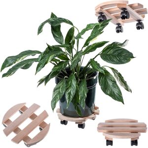 KADAX Round wooden stand on wheels for flower pots KADAX Round wooden stand on wheels for flower pots
