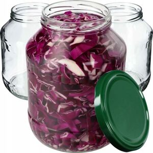 KADAX Weck jars 1.7L, preserving jars for pickling, 89 mm diameter, green lids, 12 pieces KADAX Weck jars 1.7L, preserving jars for pickling, 89 mm diameter, green lids, 12 pieces