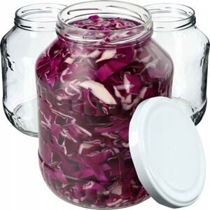 KADAX Weck jars 1.7L, preserving jars for pickling, 89 mm diameter, white lids, 12 pieces KADAX Weck jars 1.7L, preserving jars for pickling, 89 mm diameter, white lids, 12 pieces