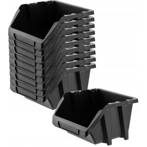 KADAX Workshop Stacking Box made of PP Plastic, 187 x 158 mm, Black, 10 pieces KADAX Workshop Stacking Box made of PP Plastic, 187 x 158 mm, Black, 10 pieces
