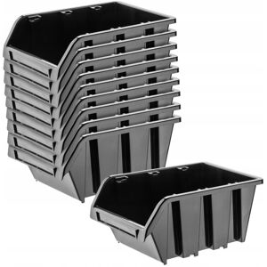 KADAX workshop stacking box, made of PP plastic, black, 10 pieces, 290 x 200 mm KADAX workshop stacking box, made of PP plastic, black, 10 pieces, 290 x 200 mm