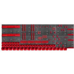 KADAX workshop wall shelf, wall panels, 232 x 78 cm, red, 132 pieces. KADAX workshop wall shelf, wall panels, 232 x 78 cm, red, 132 pieces.