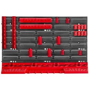 KADAX workshop wall shelf, wall panels, 58 x 39 cm, red, 21 pieces. KADAX workshop wall shelf, wall panels, 58 x 39 cm, red, 21 pieces.