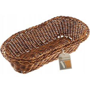 KADAX Woven Basket, Bread Basket, Fruit Basket, Brown, Oblong KADAX Woven Basket, Bread Basket, Fruit Basket, Brown, Oblong