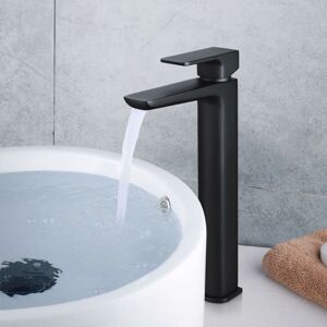 Nes Home - Astra Modern Countertop Extended Matte Black Basin Mono Mixer Tap Nes Home - Astra Modern Countertop Extended Matte Black Basin Mono Mixer Tap