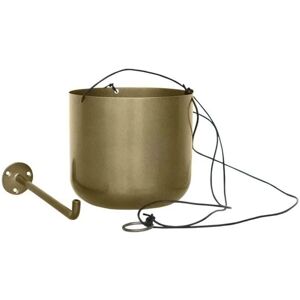 Kew Hanging Large Planter with Hook - Metal - L17 x W17 x H15.5 cm - Matt Brass Kew Hanging Large Planter with Hook - Metal - L17 x W17 x H15.5 cm - Matt Brass