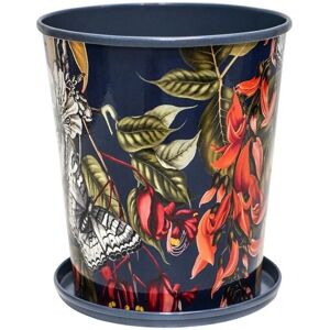 Kew Temperate House Planter with Saucer - Mild Steel - L16 x W16 x H18 cm - Navy Kew Temperate House Planter with Saucer - Mild Steel - L16 x W16 x H18 cm - Navy