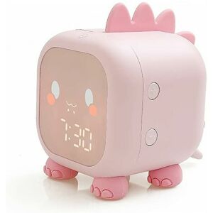DEWDAT Kids Alarm Clock Cute Dinosaur Digital Alarm Clock usb Charge, Auto Display Time, Date, Temperature, Bedside Lamp with Snooze Function (Pink) DEWDAT Kids Alarm Clock Cute Dinosaur Digital Alarm Clock usb Charge, Auto Display Time, Date, Temperature, Bedside Lamp with Snooze Function (Pink)