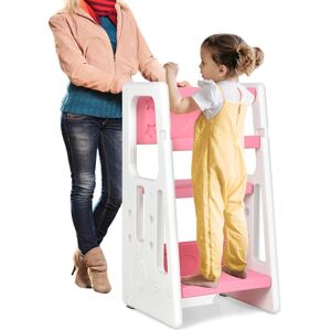 COSTWAY Kids Kitchen Helper Step Stool Children Standing Tower Toddler Learning Stool COSTWAY Kids Kitchen Helper Step Stool Children Standing Tower Toddler Learning Stool